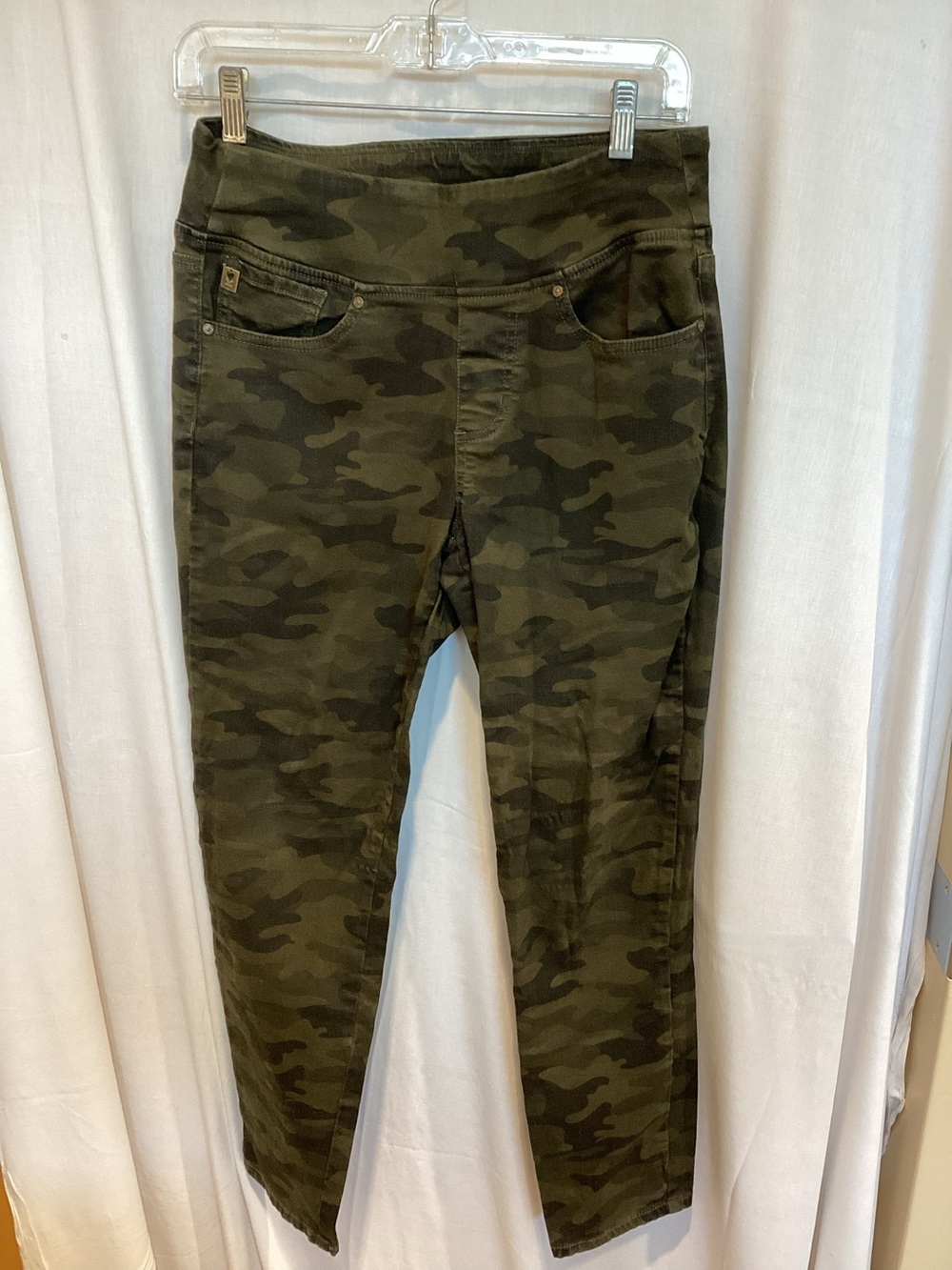 Belle by Kim Gravel Olive Camo Slim Pants